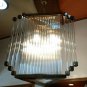 Rare Vintage Art Deco Triangle Brass Chandelier &acirc;�� Antique Glass Rod Light Lamp