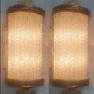 Pair of Antique Victorian Brass & Ribbed Glass Wall Sconces – Vintage Art Deco