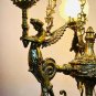 Vintage Brass Mermaid Ceiling Pendant Light - Art Deco Chandelier Lamp Fixture