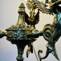 Vintage Brass Mermaid Ceiling Pendant Light - Art Deco Chandelier Lamp Fixture