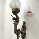 Nautical Brass Mermaid Wall Sconce Lamp | Lion-Body Mythical Light Fixture Nautical Brass Mermaid Wall Sconce Lamp | Lion-Body Mythical Light Fixture