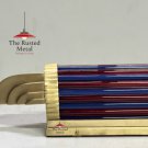 Art Deco Brass Wall Sconce with Red & Blue Glass Rods – Vintage Style Light
