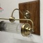 Antique Art Deco Brass Wall Sconce Light with Clear Glass Rod &acirc;�� Vintage Nautical