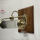 Antique Art Deco Brass Wall Sconce Light with Clear Glass Rod – Vintage Nautical
