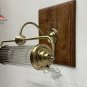 Antique Art Deco Brass Wall Sconce Light with Clear Glass Rod &acirc;�� Vintage Nautical