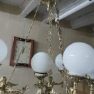 Vintage Brass Mermaid Chandelier -Coastal Art Nouveau Ceiling Hanging Lamp Décor