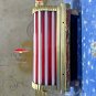 Art Deco Brass & Red Milk Glass Rod Wall Sconce | Antique Wall Light Fixture