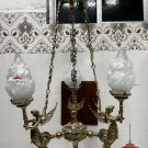 Art Deco Brass Mermaid 3-Light Chandelier - Vintage Ceiling Light Fixture Art Deco Brass Mermaid 3-Light Chandelier - Vintage Ceiling Light Fixture