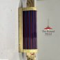 Art Deco Brass Wall Sconce with Red & Blue Glass Rods – Vintage Style Light
