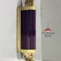 Art Deco Brass Wall Sconce with Red & Blue Glass Rods – Vintage Style Light