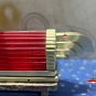Vintage Art Deco Brass Wall Sconce with Red Glass Rods | Antique Style Fixture