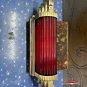 Vintage Art Deco Brass Wall Sconce with Red Glass Rods | Antique Style Fixture