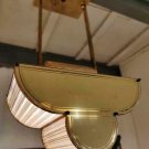 Mid-Century Vintage Brass & Glass Rod Chandelier – Art Deco Ceiling Pendant