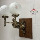 Art Deco Brass Mermaid Wall Sconce with Frosted Glass – Vintage Style Dual Light Art Deco Brass Mermaid Wall Sconce with Frosted Glass – Vintage Style Dual Light