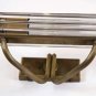 Vintage Mid Century Modern Brass Picture Light Glass Rod Shade Curved Arm Lamp