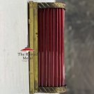 Vintage Art Deco Brass Wall Sconce with Red Glass Rods – Retro Ribbed Light