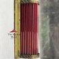 Vintage Art Deco Brass Wall Sconce with Red Glass Rods – Retro Ribbed Light