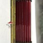 Vintage Art Deco Brass Wall Sconce with Red Glass Rods – Retro Ribbed Light