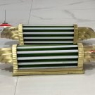 Art Deco Brass Wall Sconce Light Green & Milk Glass Rods Retro Vintage Lamp Pair Art Deco Brass Wall Sconce Light Green & Milk Glass Rods Retro Vintage Lamp Pair
