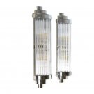 Vintage Nickel Chrome Art Deco Wall Sconces - Elegant Chrome Glass Light Fixture Vintage Nickel Chrome Art Deco Wall Sconces - Elegant Chrome Glass Light Fixture