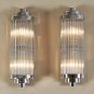 Vintage Nickel Chrome Art Deco Wall Sconces - Elegant Chrome Glass Light Fixture
