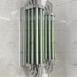 Art Deco Chrome Wall Light Sconce with Green & Milk Glass Rod â Vintage Lighting