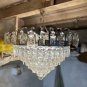 Art Deco Steel & Crystal Ceiling Chandelier &acirc;�� Elegant Flush Mount Light Fixture