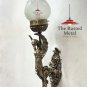 Art Deco Mermaid Wall Sconce | Vintage Brass Wall Light Fixture & Frosted Glass