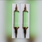 Art Deco Brass & Green Glass Rod Wall Sconce Pair - Vintage Light Fixtures