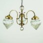 Mid-Century Art Deco Brass Chandelier &acirc;�� Teardrop Diamond Crystal Glass Light
