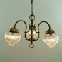 Mid-Century Art Deco Brass Chandelier &acirc;�� Teardrop Diamond Crystal Glass Light