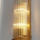 Vintage Art Deco Brass Wall Sconce Light – Skyscraper Glass Rod Fixture