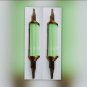Art Deco Brass & Green Glass Rod Wall Sconce Pair - Vintage Light Fixtures