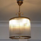 Art Deco Brass Chandelier Hanging Ceiling Lamp Ship Glass Light Fixture Vintage Art Deco Brass Chandelier Hanging Ceiling Lamp Ship Glass Light Fixture Vintage