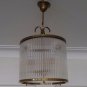 Art Deco Brass Chandelier Hanging Ceiling Lamp Ship Glass Light Fixture Vintage