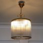 Art Deco Brass Chandelier Hanging Ceiling Lamp Ship Glass Light Fixture Vintage