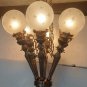 Rare Vintage Art Deco Nouveau Mashaal 6-Light Chandelier - Heavy Brass & Glass