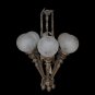 Rare Vintage Art Deco Nouveau Mashaal 6-Light Chandelier - Heavy Brass & Glass