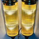Industrial Vintage Brass Wall Sconce Lamps - Set of 2 Glass Rod Light Fixtures Industrial Vintage Brass Wall Sconce Lamps - Set of 2 Glass Rod Light Fixtures