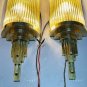 Industrial Vintage Brass Wall Sconce Lamps - Set of 2 Glass Rod Light Fixtures