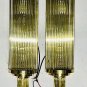 Industrial Vintage Brass Wall Sconce Lamps - Set of 2 Glass Rod Light Fixtures