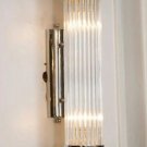 Art Deco Chrome Brass & Glass Rod Ship Light Wall Sconces - Elegant Pair Light Art Deco Chrome Brass & Glass Rod Ship Light Wall Sconces - Elegant Pair Light