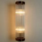 Vintage Art Deco Brass & Glass Rod Wall Sconce Light - Antique Ship Lighting Set
