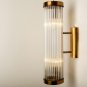 Vintage Art Deco Brass & Glass Rod Wall Sconce Light - Antique Ship Lighting Set