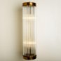 Vintage Art Deco Brass & Glass Rod Wall Sconce Light - Antique Ship Lighting Set
