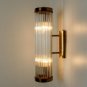 Vintage Art Deco Brass & Glass Rod Wall Sconce Light - Antique Ship Lighting Set