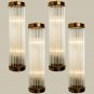 Vintage Art Deco Brass & Glass Rod Wall Sconce Light - Antique Ship Lighting Set