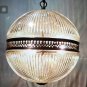 Exquisite Vintage Art Deco Brass & Cut Crystal Glass Ceiling Pendant Light