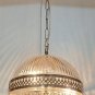 Exquisite Vintage Art Deco Brass & Cut Crystal Glass Ceiling Pendant Light