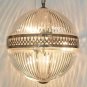 Exquisite Vintage Art Deco Brass & Cut Crystal Glass Ceiling Pendant Light